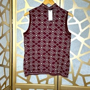 RAFIANA MOCK NECK KNIT TOP